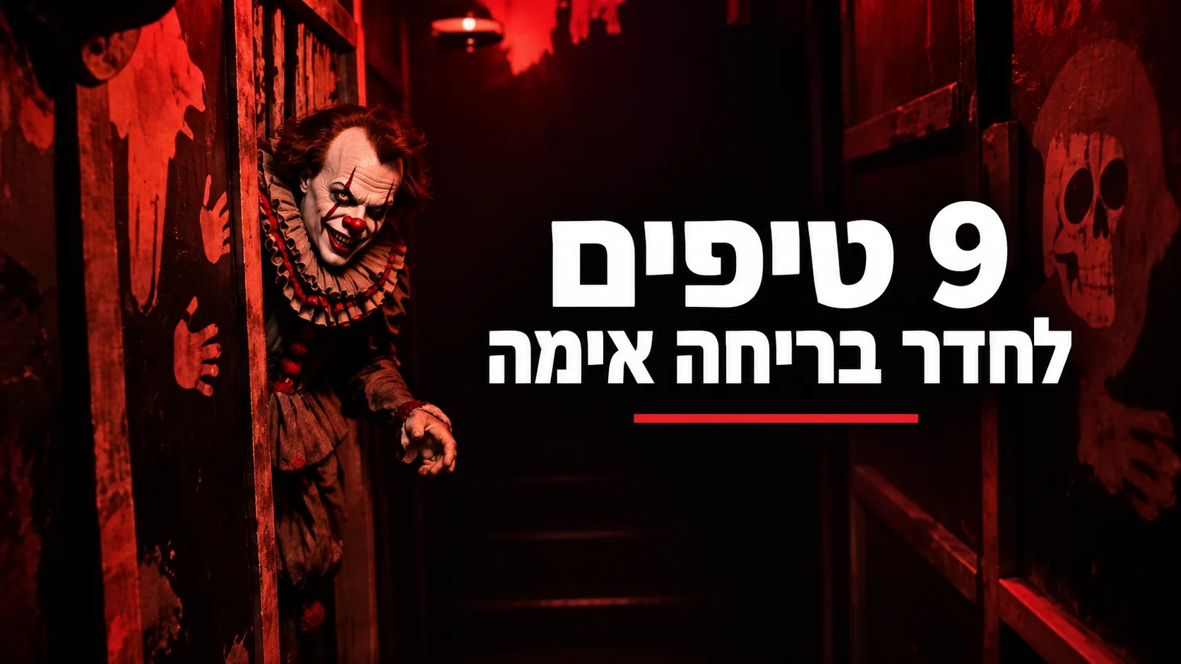 9 טיפים לחדר בריחה אימה — ליצן במסדרון המתחם